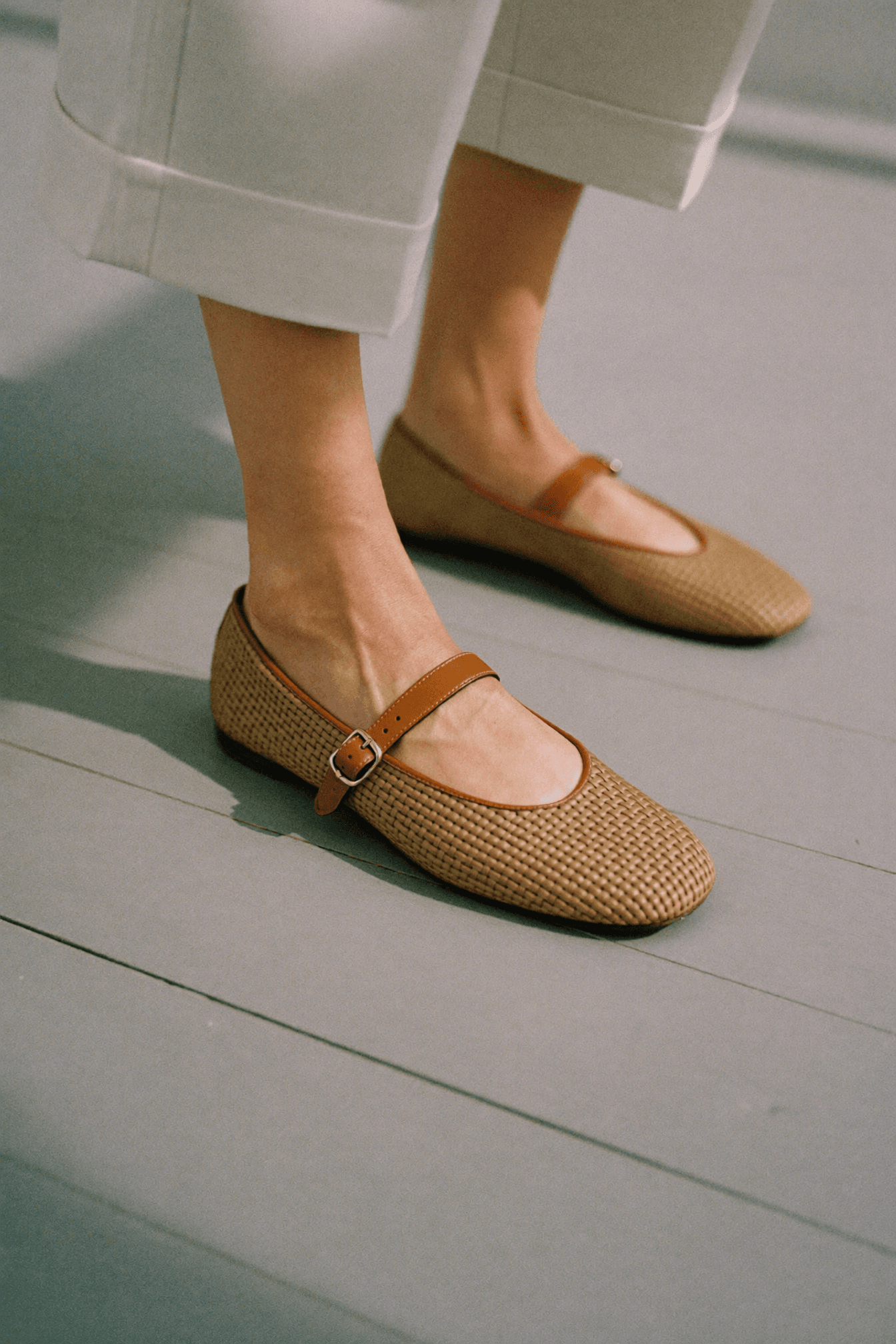 Woven Leather Flat